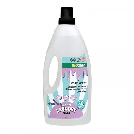 EcoClean Lawendowy płyn do prania tkanin białych i kolorowych 1.5L